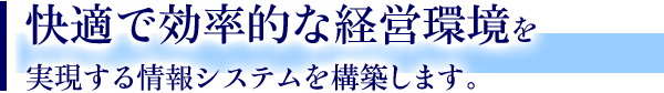 快適で効率的な経営環境を実現する情報システムを構築します。